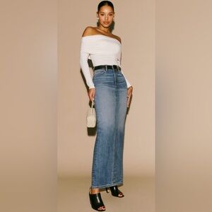 Reformation Daria Ultra High Rise Denim Maxi Skirt